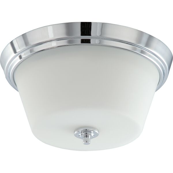 Nuvo Lighting 60/4088  Bento - 2 Light Flush Fixture with Satin White Glass in Polished Chrome Finish
